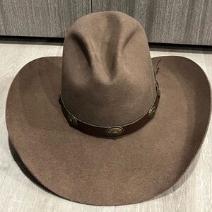 Classic Brown Cowboy Hat with Decorative Band